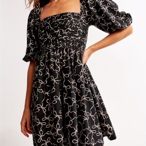 A&F Emerson Poplin Puff Sleeve Bow Dress